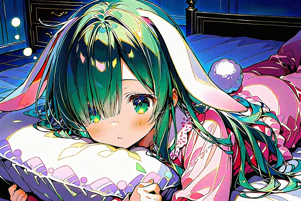 緑髪パジャマ(理想？ずーっとゴロゴロー)_20250623