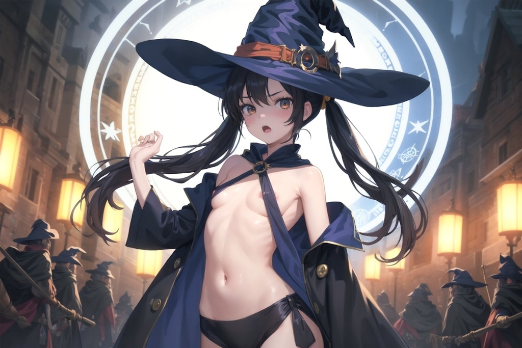 ハロウィンのちっぱい魔女