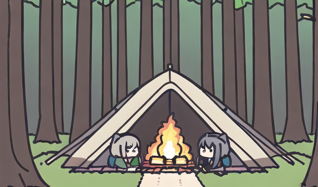 (6ｺﾏ)たきびたのしいのー(*>ᴗ<*)🔥⛺