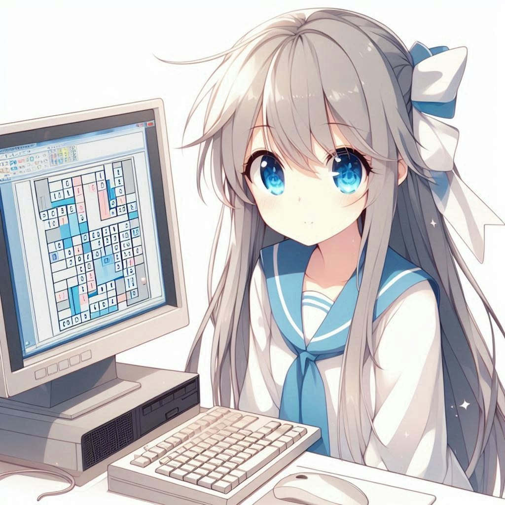 パソコンでゲームをする小さな女の子