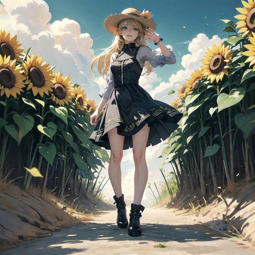 太陽と向日葵２，Sun and sunflower 2