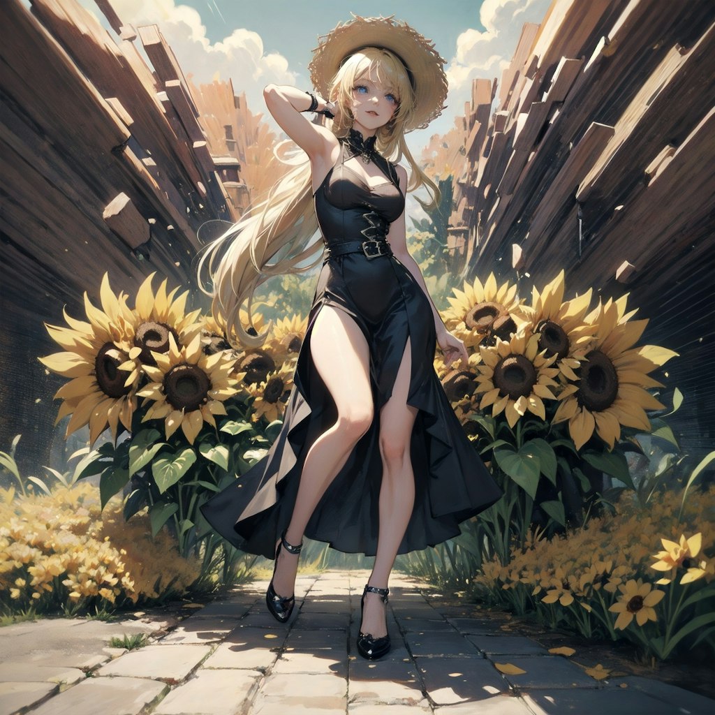 太陽と向日葵２，Sun and sunflower 2