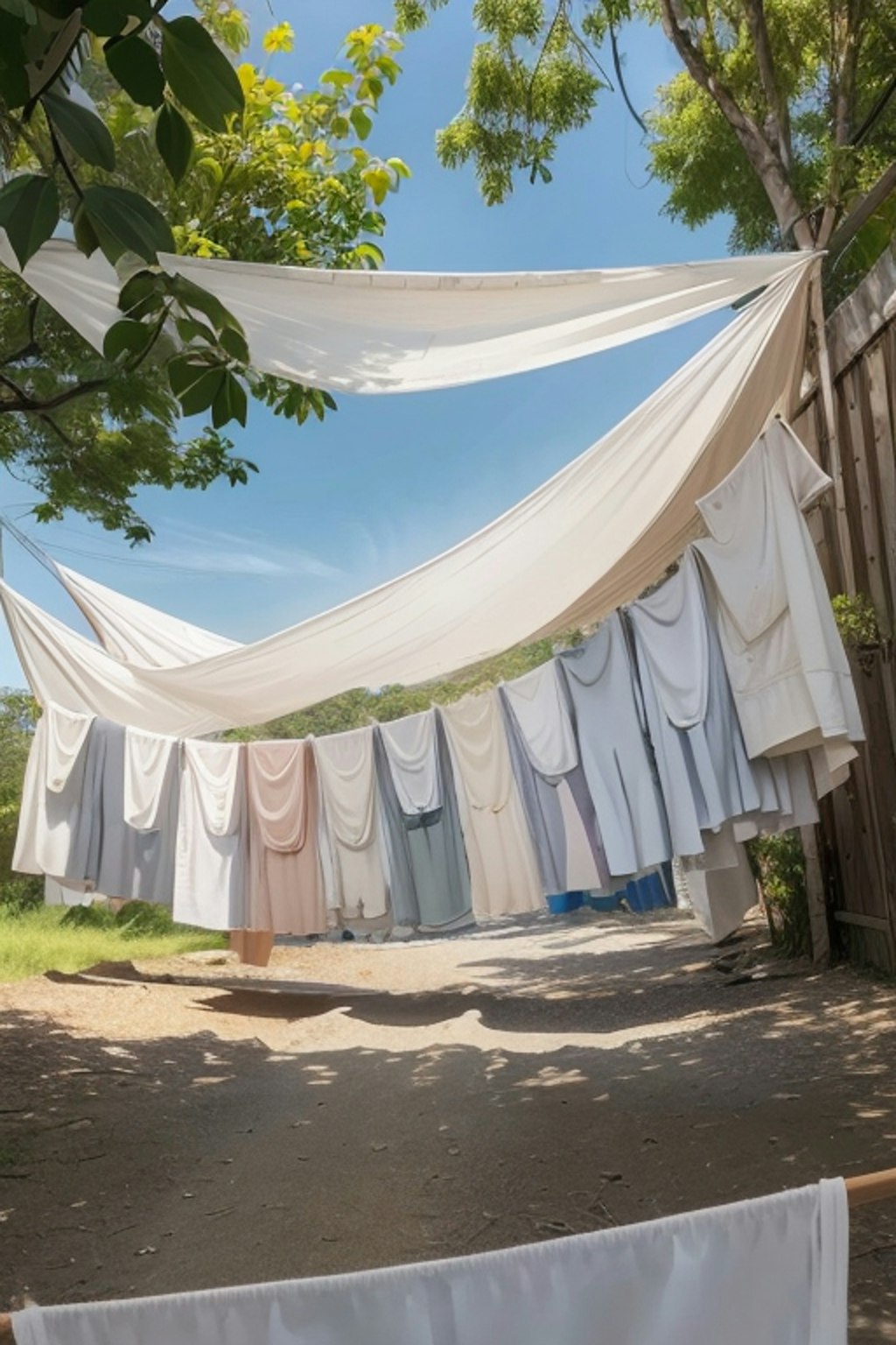 laundry dried outside,white pantyだけ