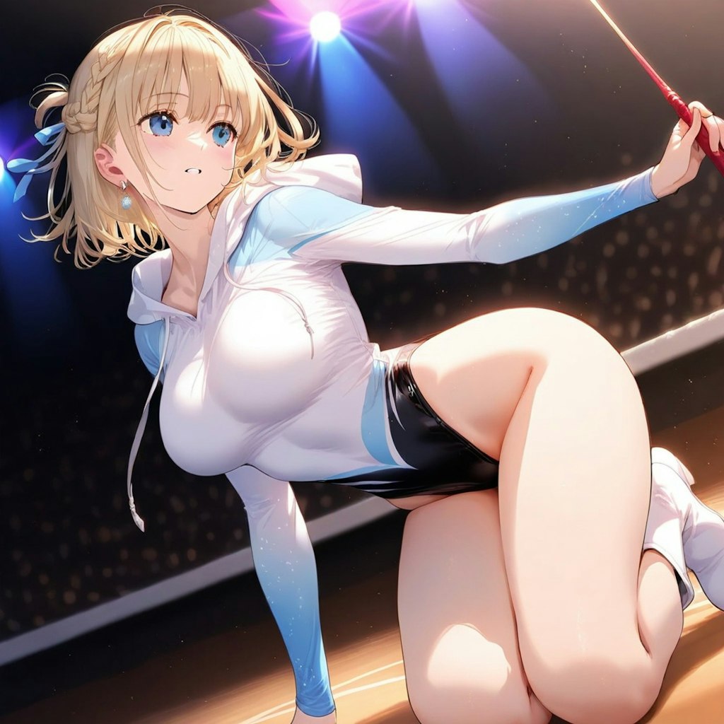 金髪ショート新体操美少女