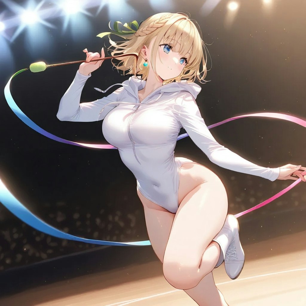 金髪ショート新体操美少女
