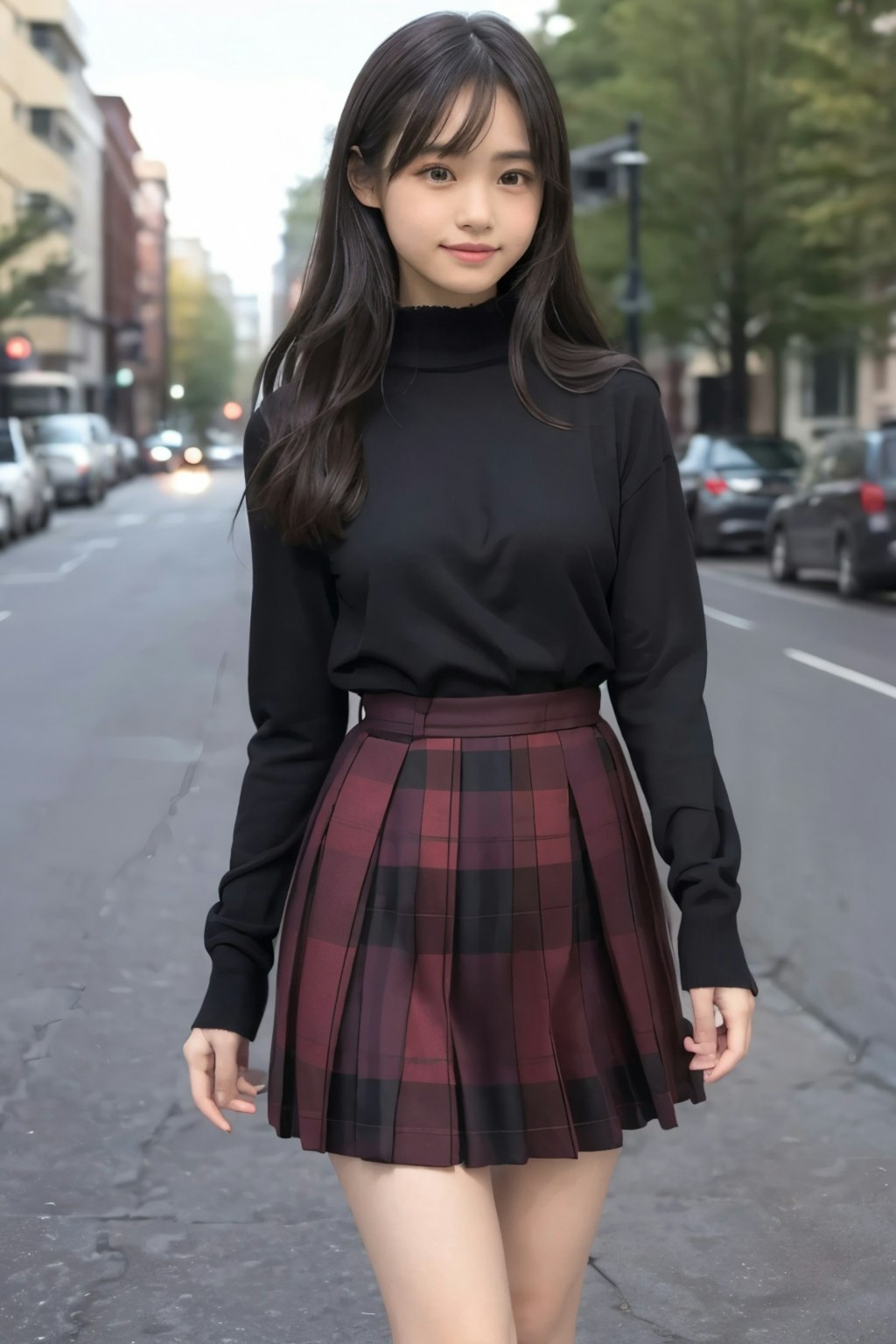 Checked skirt