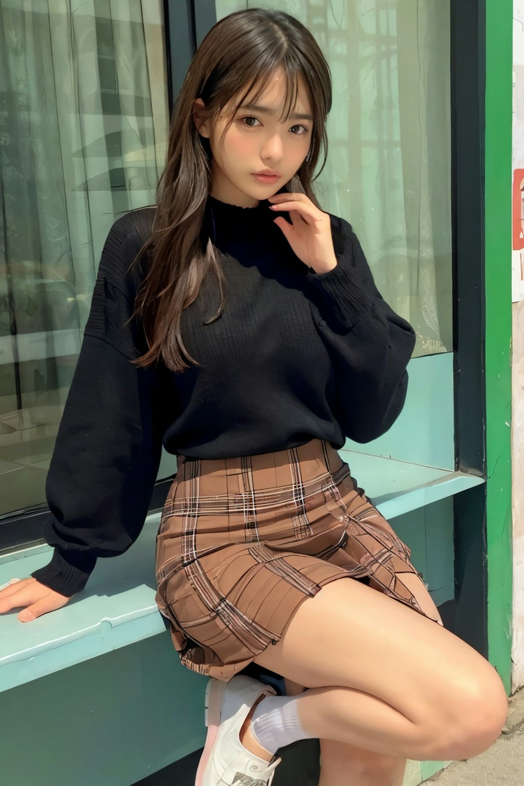 Checked skirt