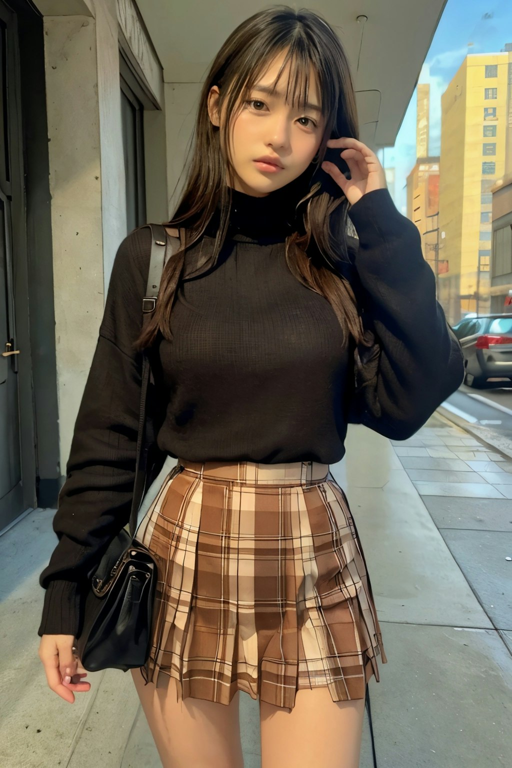 Checked skirt