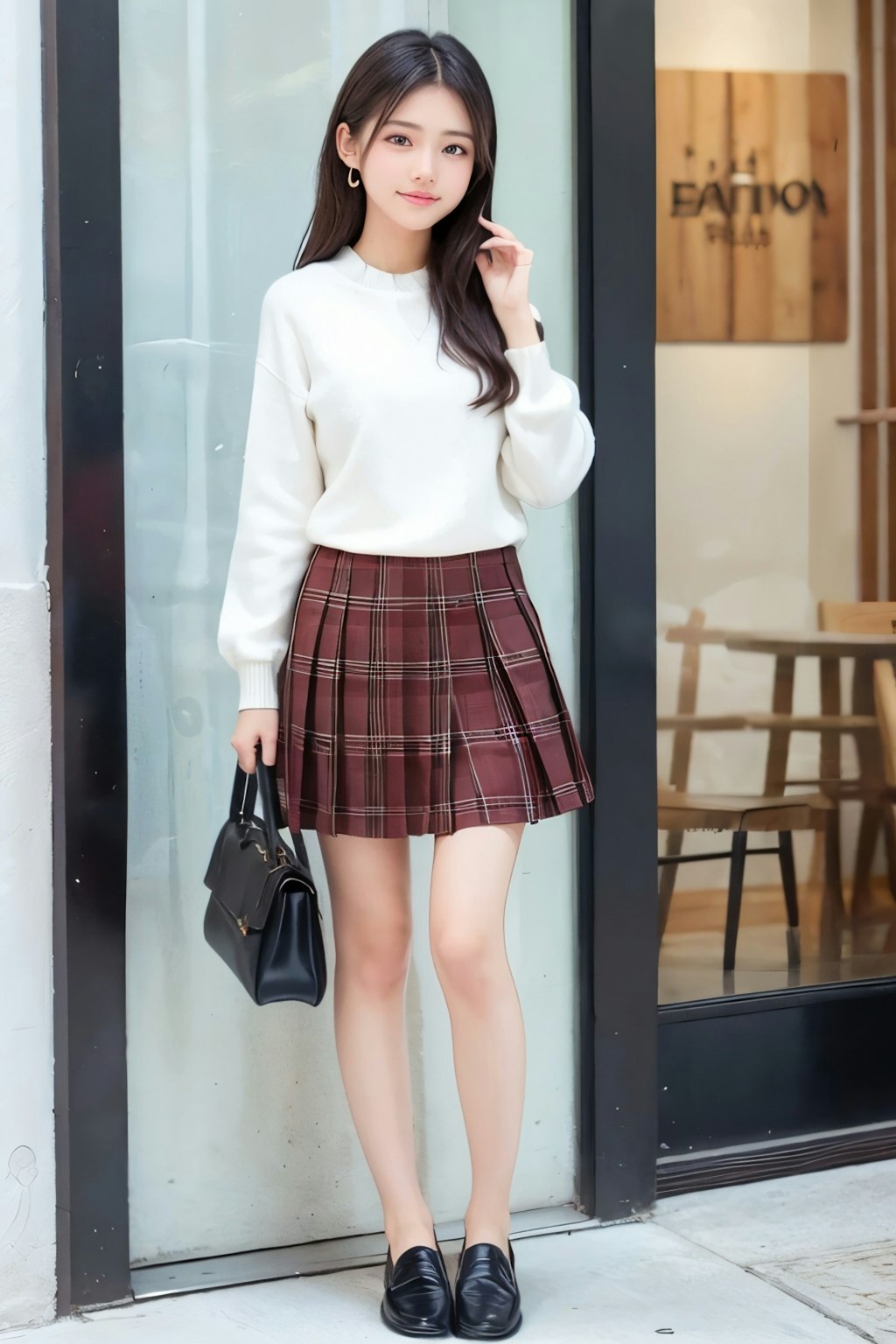 Checked skirt