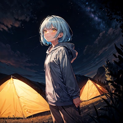 キャンプ場の夜空