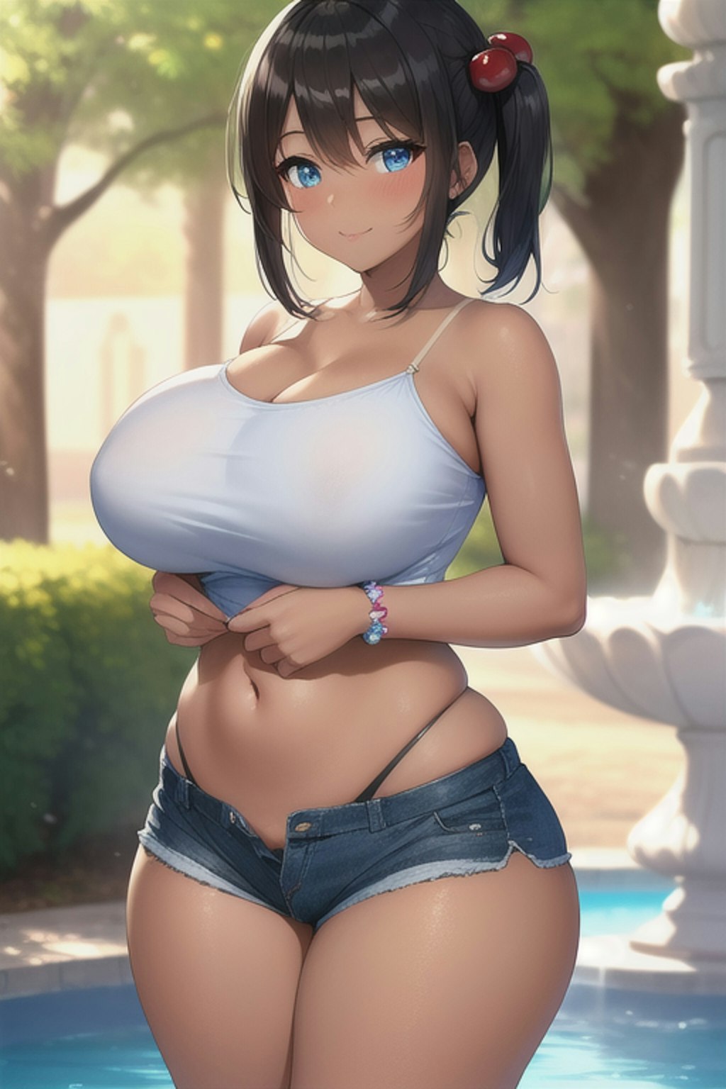 黒髪サイド爆乳ちゃん