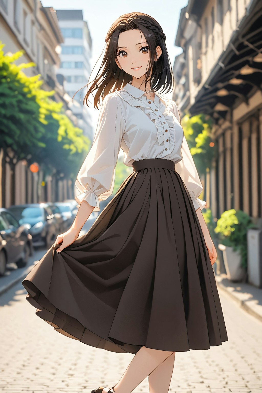 ロングスカートの女の子