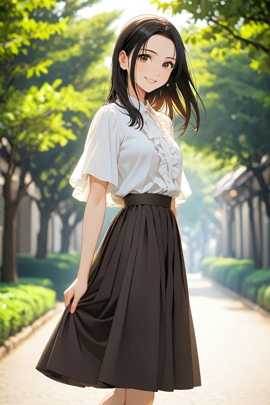 ロングスカートの女の子