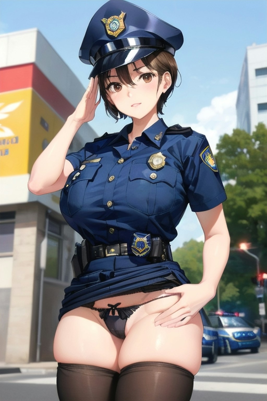 ７日の女性警察官