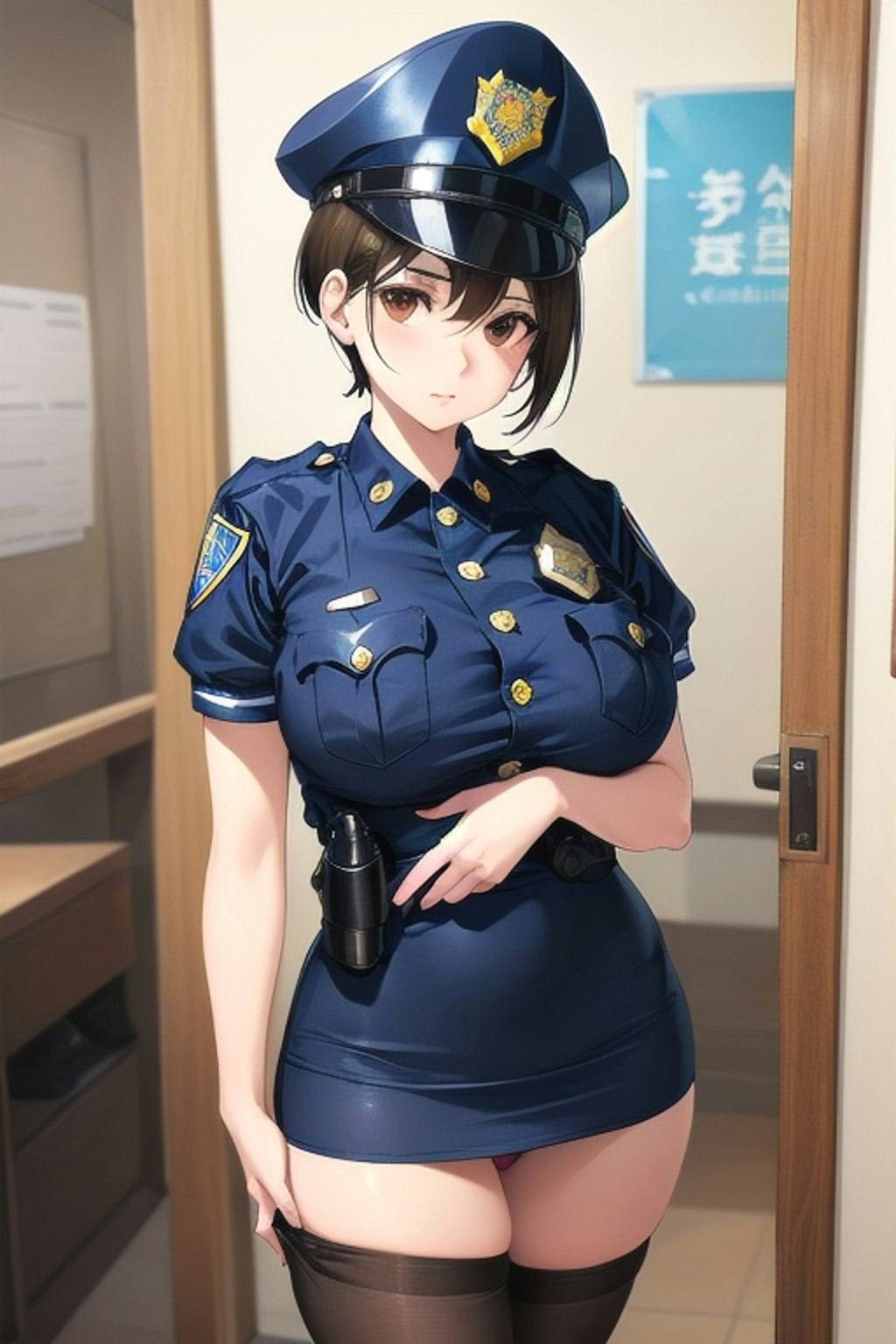 ７日の女性警察官