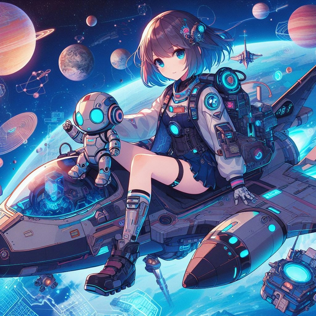 スペースシャトルに乗る女の子