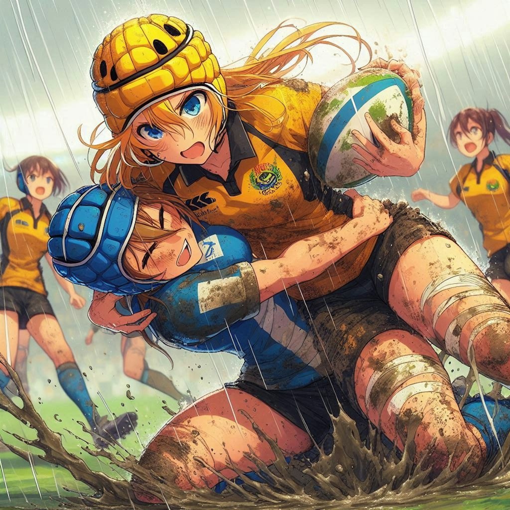 🏉泥まみれの女子ラグビー 110