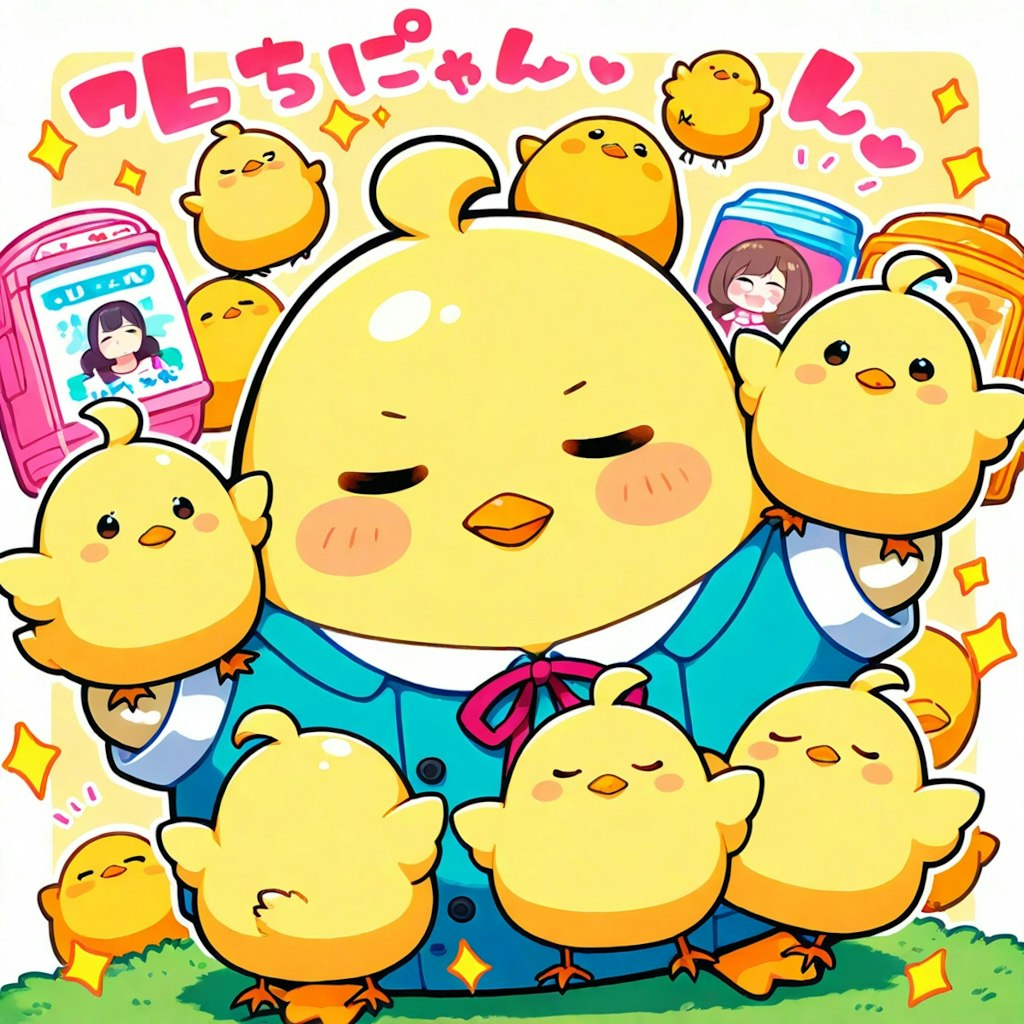 踊るひよこたち