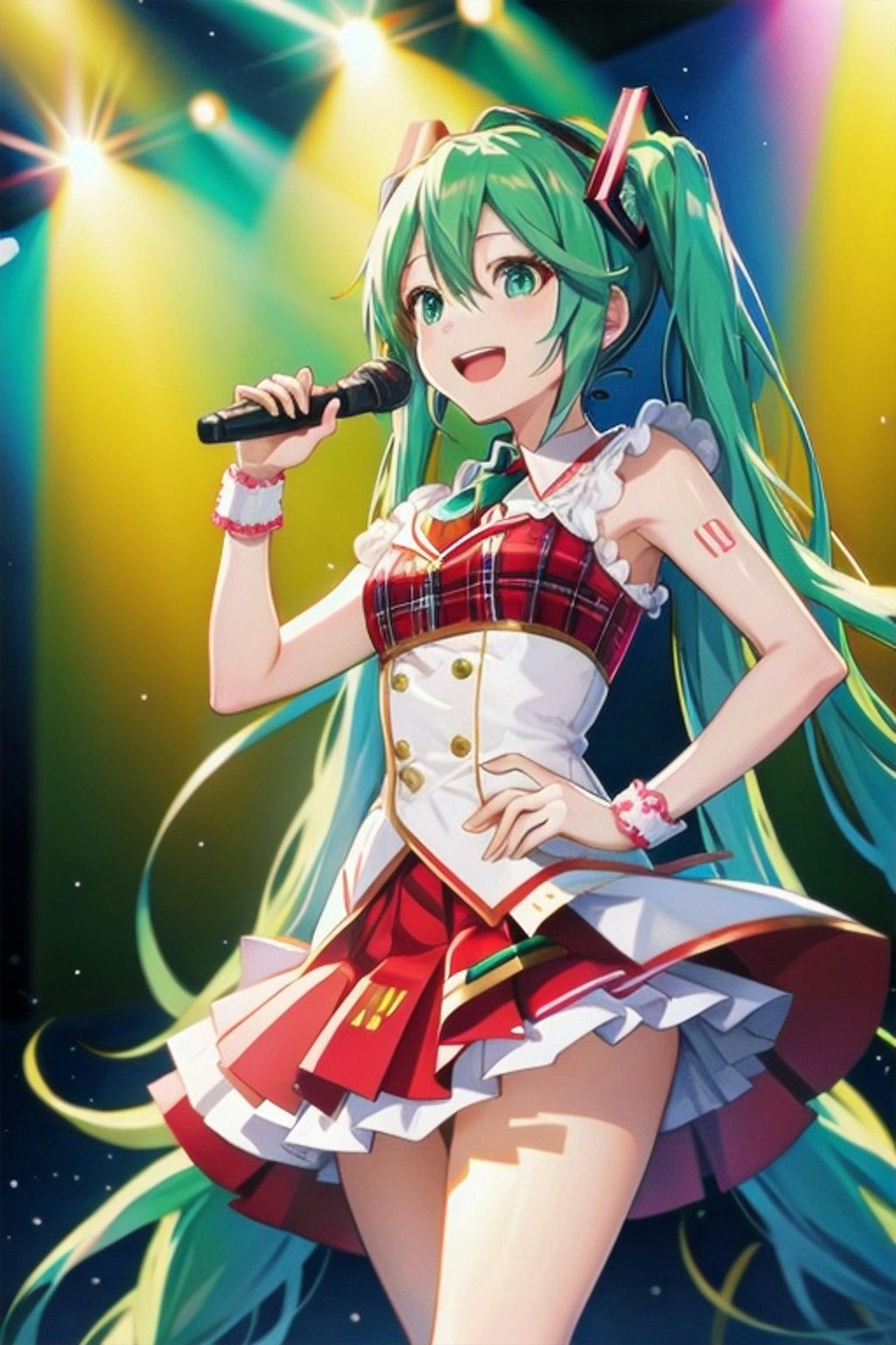 ライブで笑う初音ミク