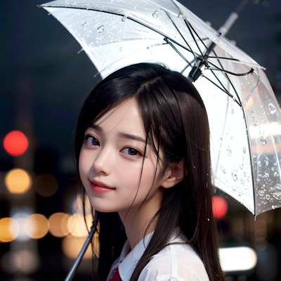 ひどい雨の中、夜歩く女子高生②