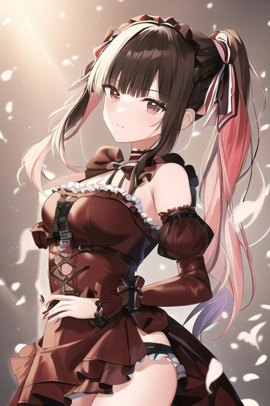 Dark Red Leather Maid