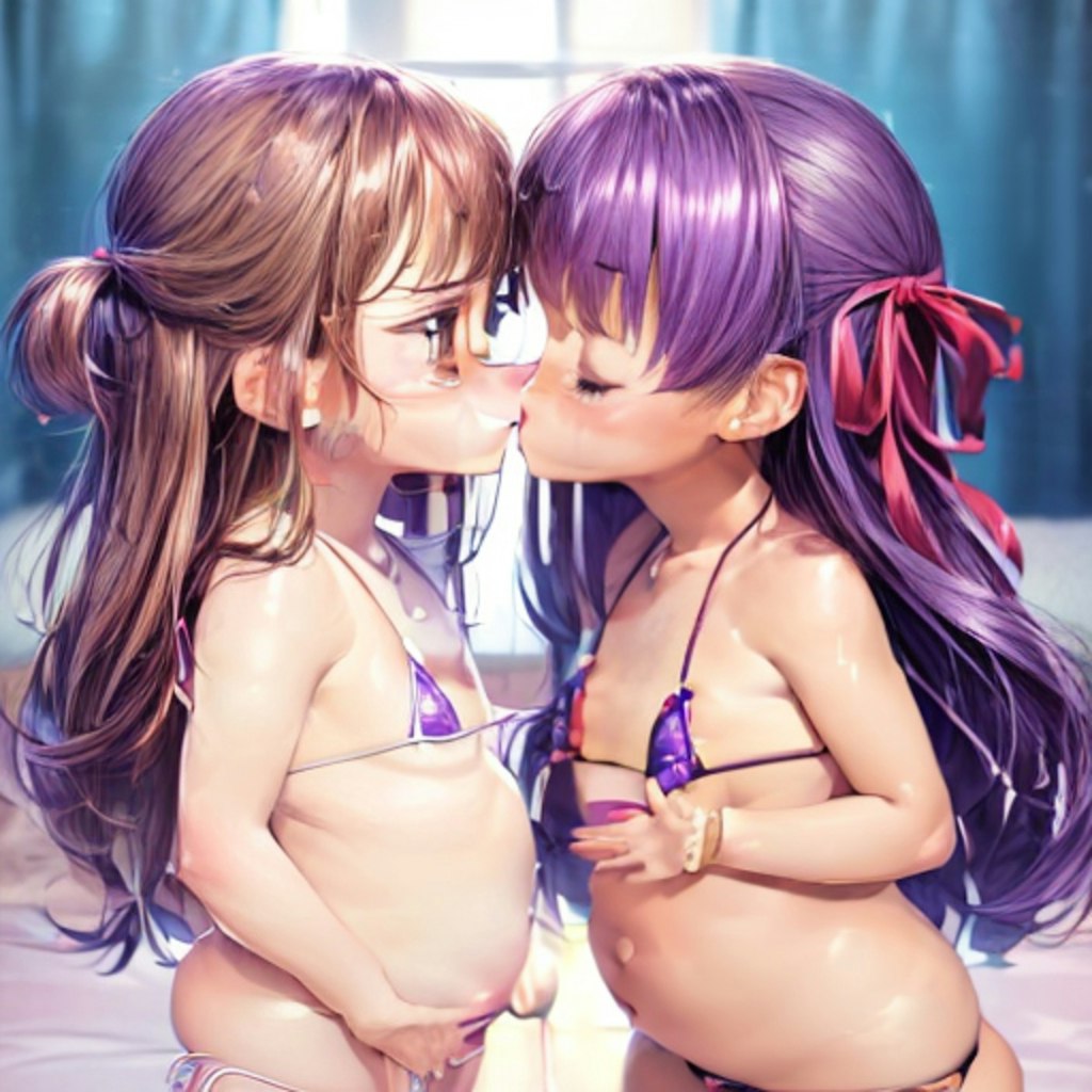 ロリBB&はくのんゆりキス