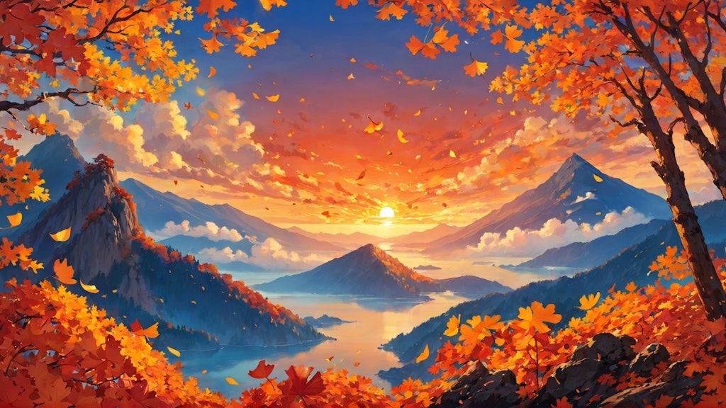 秋の山の風景