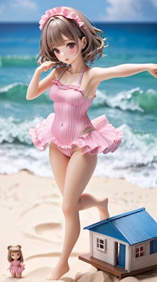 フリルと砂浜と少女〜水着コンテストに参加する〜④