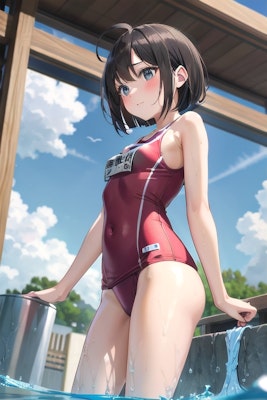 『 水泳の授業 』なんか思うてたんとちがぁぁぁぁう .. と落ち込む Hanako さん (´＿｀。)ﾞ