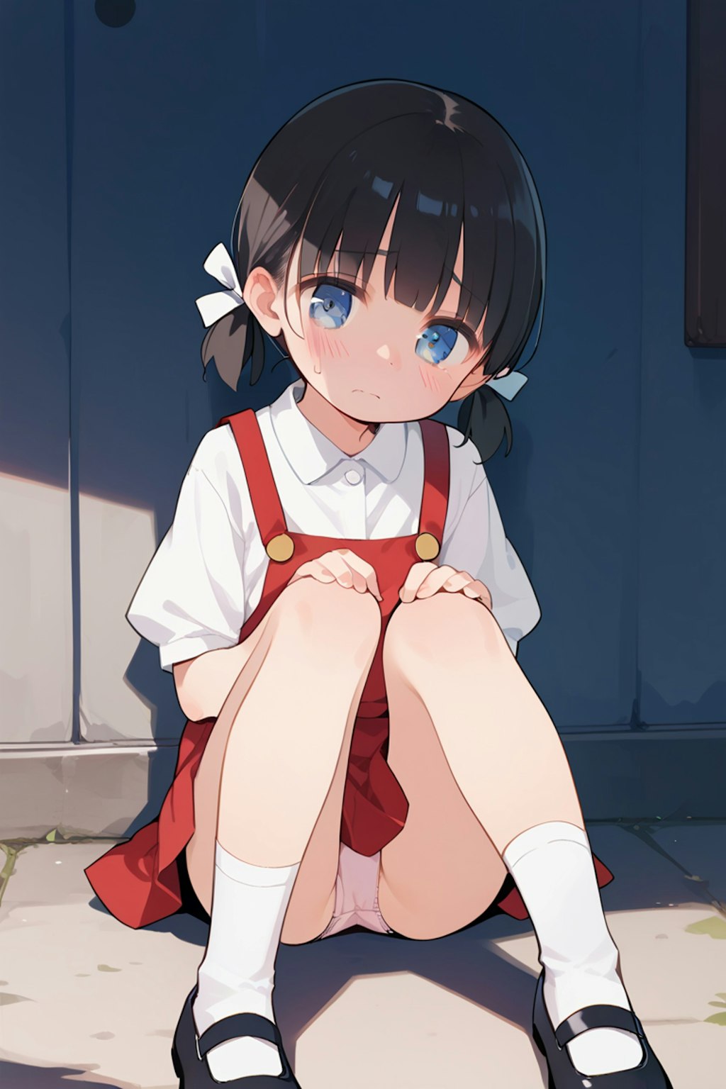 怯える女の子に見せてもらう