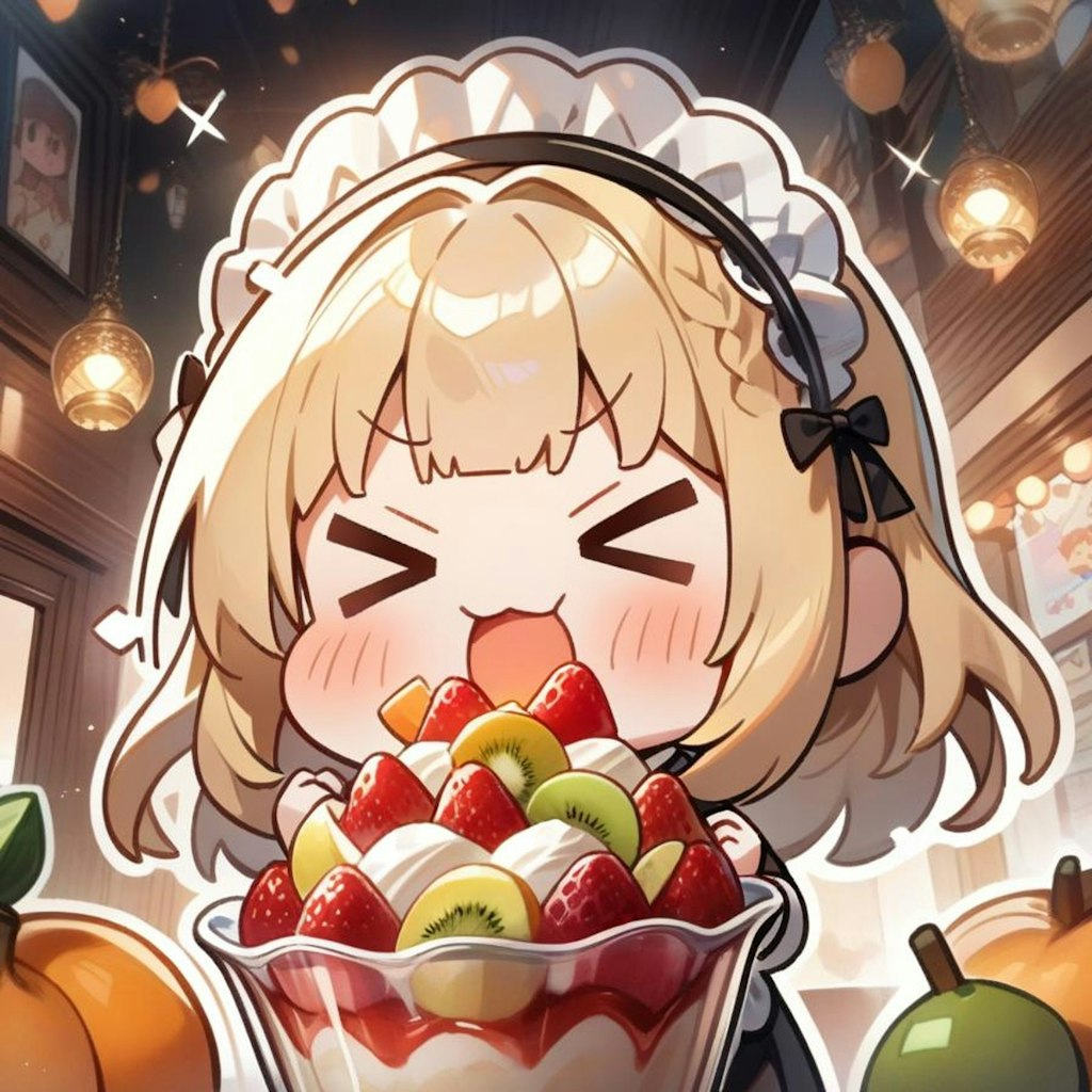 🍓フルーツ食べるよ！メイドちゃん！🍇