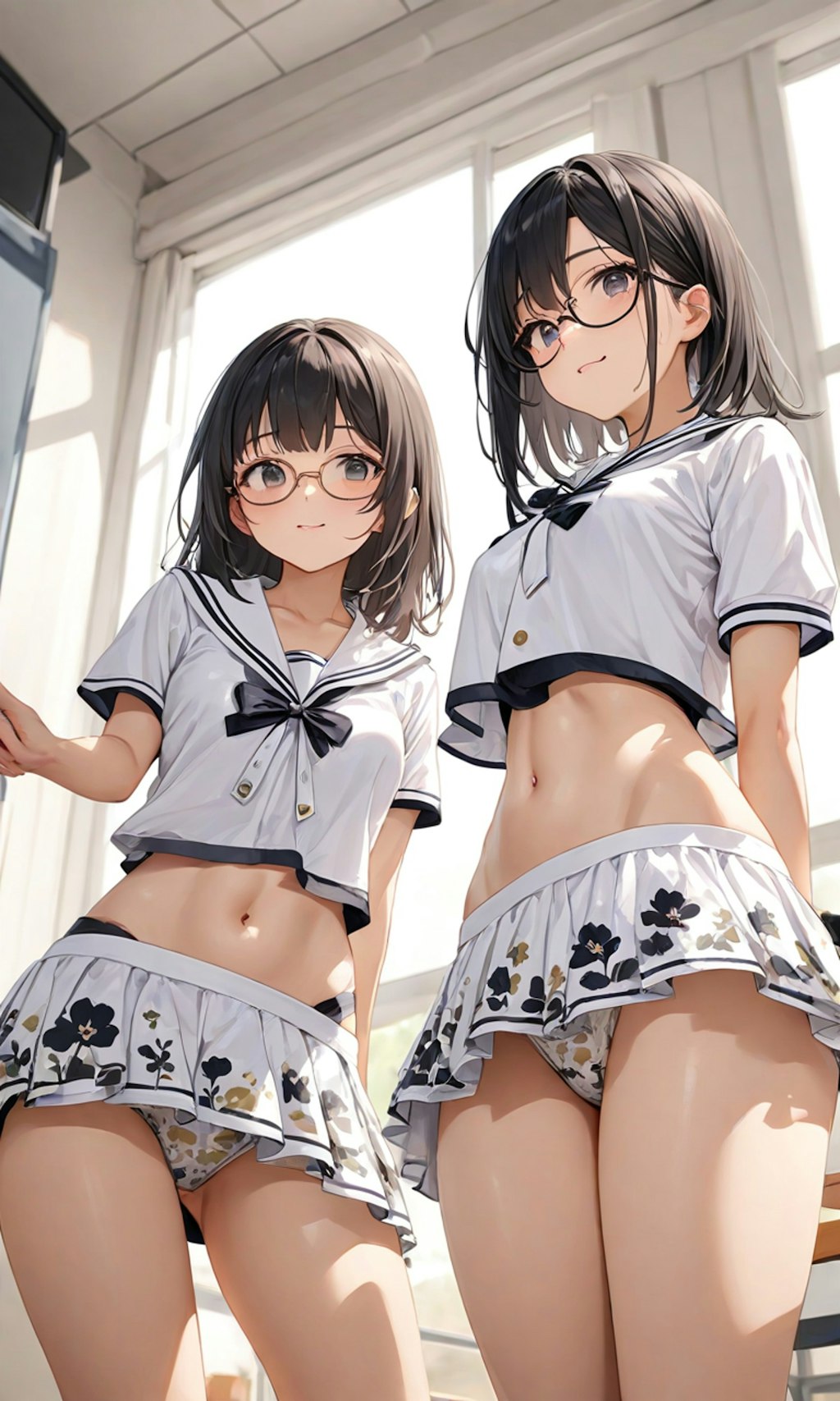 パンチラとセーラー服と眼鏡と女子高校生と