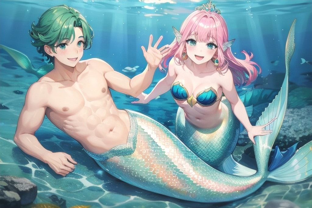 人魚の王子とお姫様