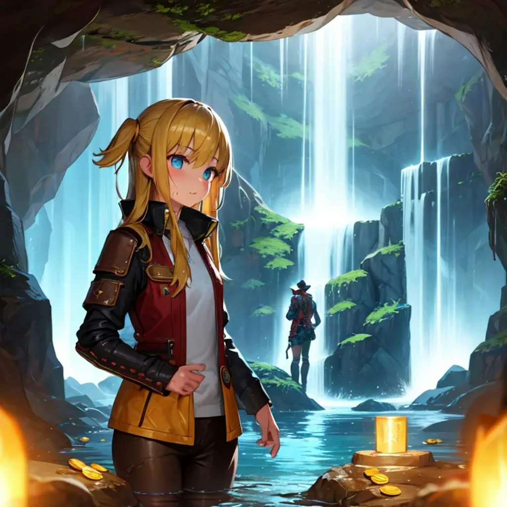 滝の洞窟を探検