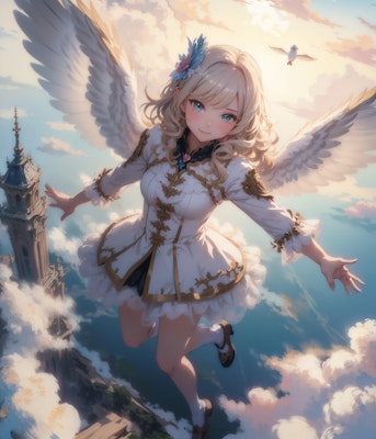 上空から天使