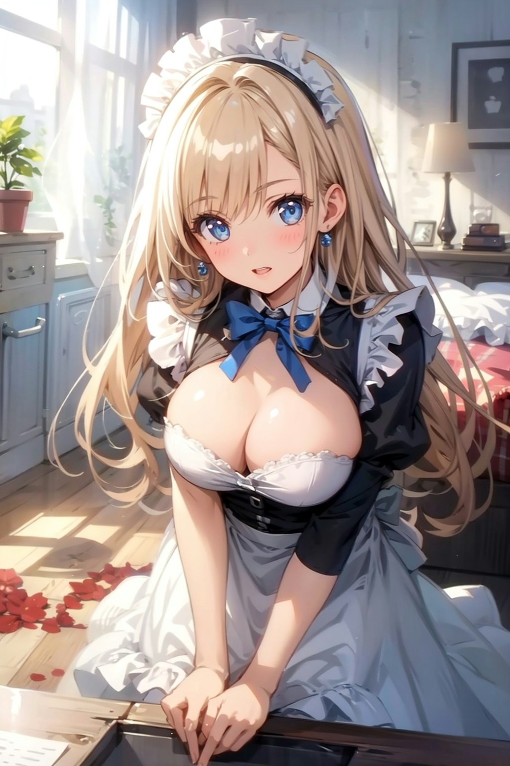 ロングヘアの美少女メイド