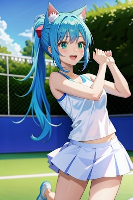 私、テニス始めてみま…あら、ラケット飛んでっちゃいました💕