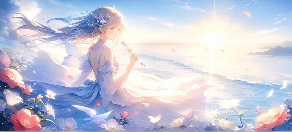 花と海と少女