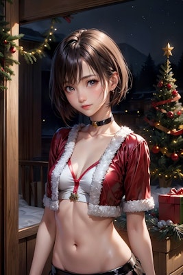 セクシークリスマス衣装美女