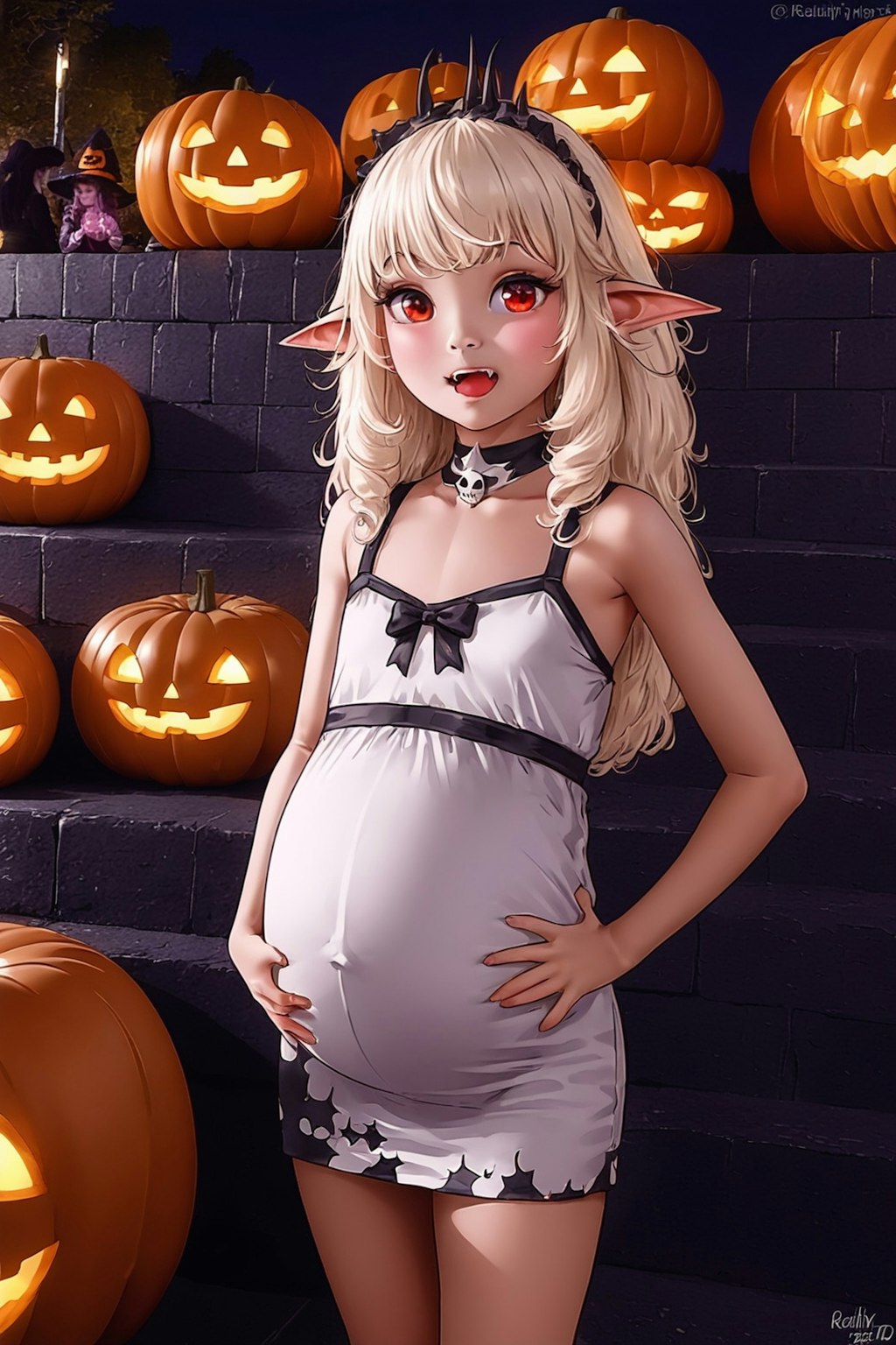 ハロウィン参加のヴァンパイア妊婦さん