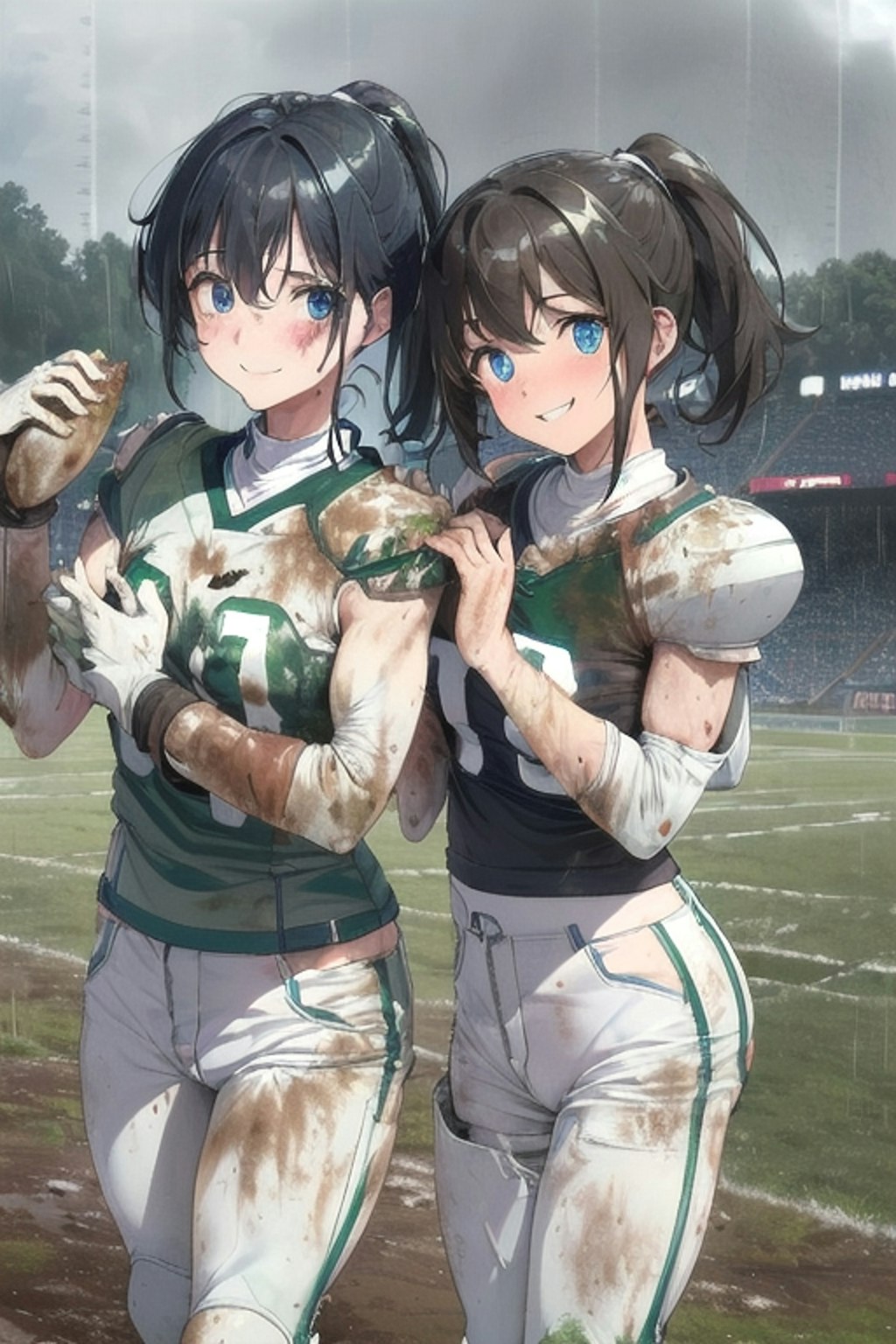 🏈泥まみれの女子アメフト 57