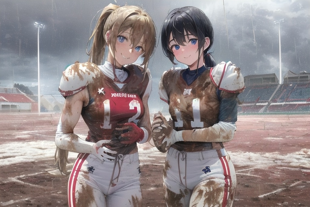 🏈泥まみれの女子アメフト 57