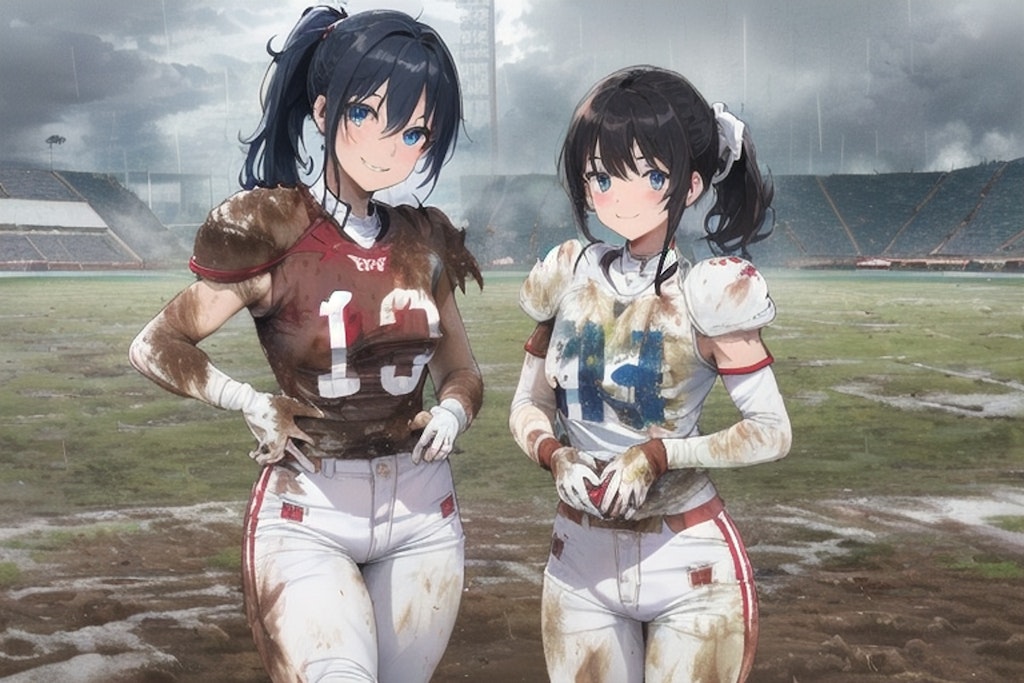 🏈泥まみれの女子アメフト 57