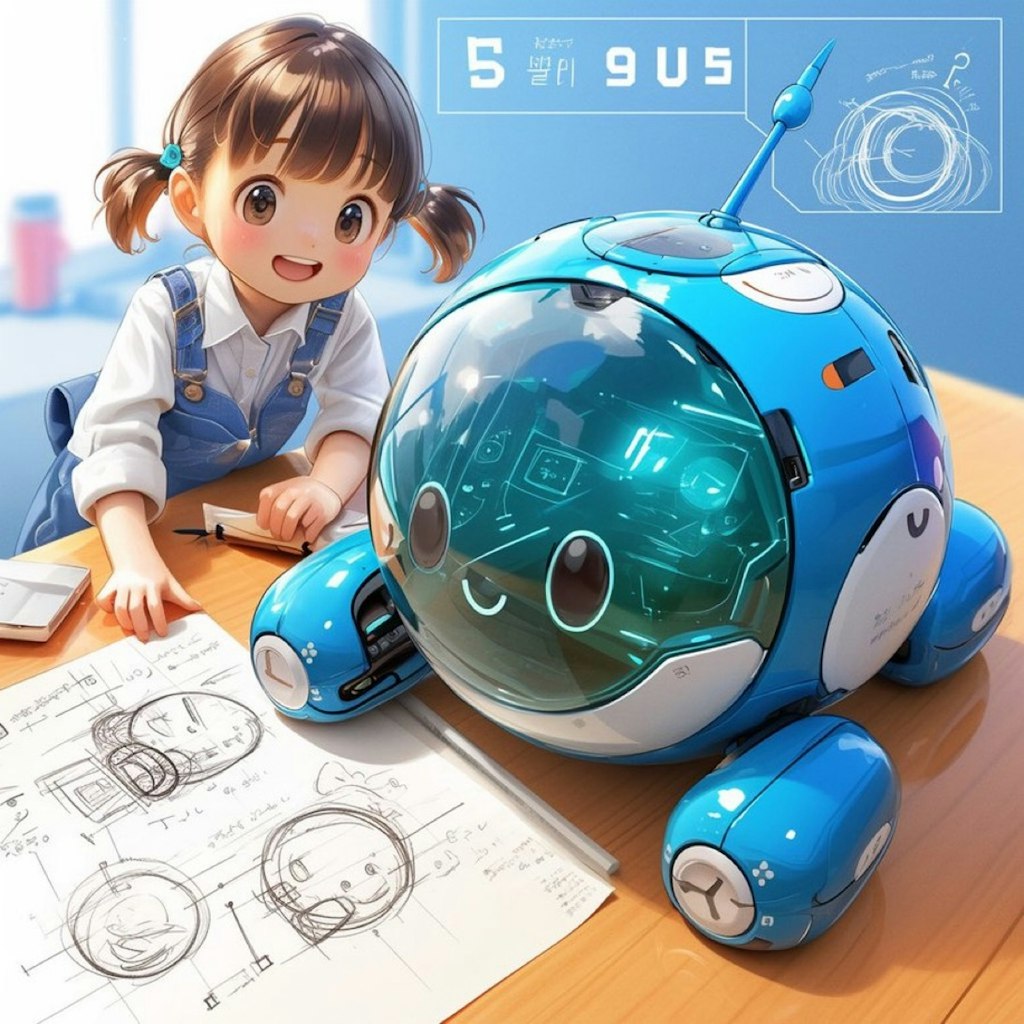 教材ロボットと女の子