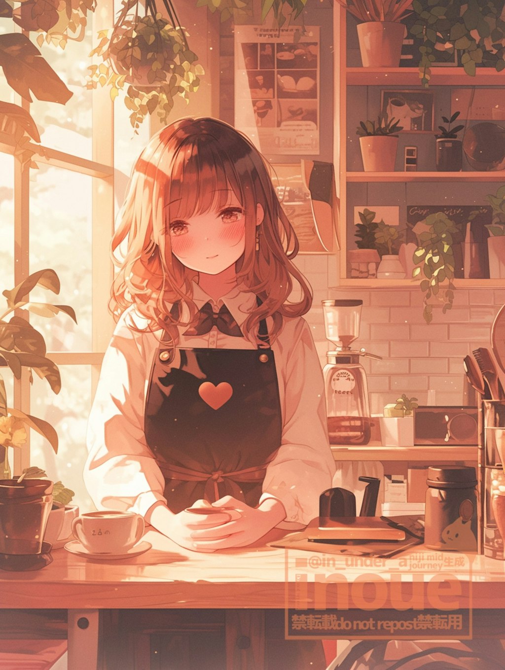 染まるカフェ