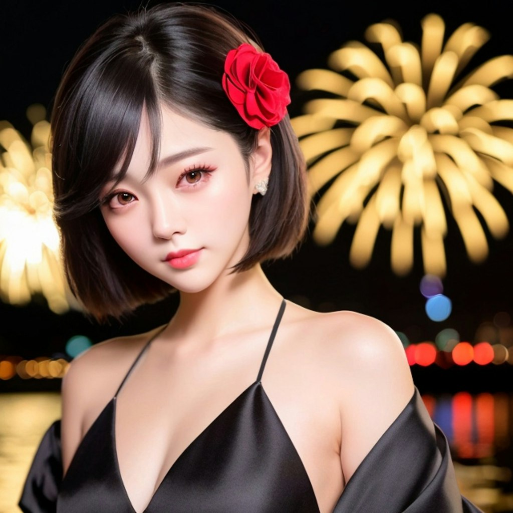 花火美女