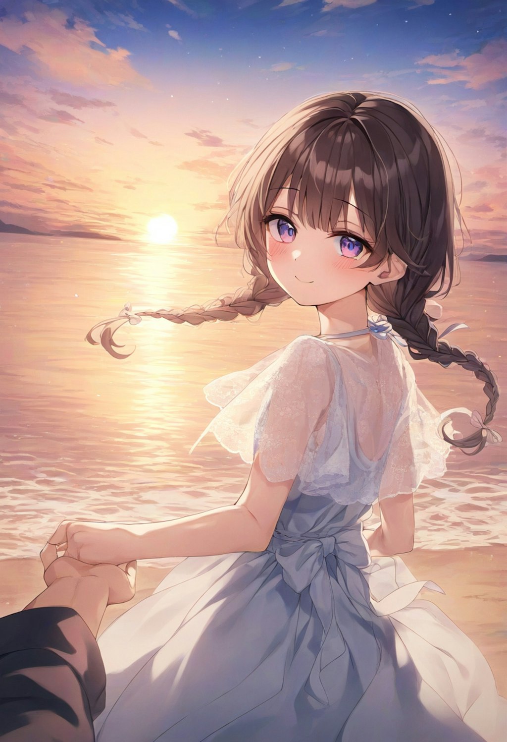 夕日の彼女