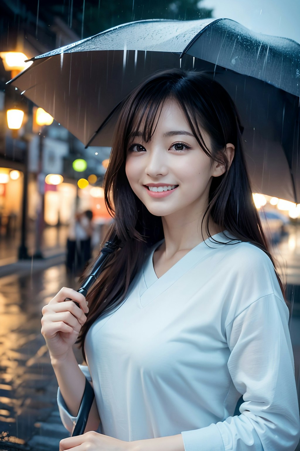 今日は雨だけど、彼女の笑顔で心は晴れ渡ります🌈