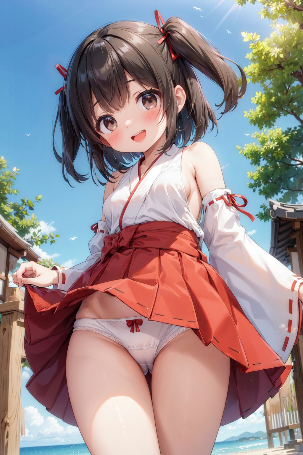 巫女服のパンチラ