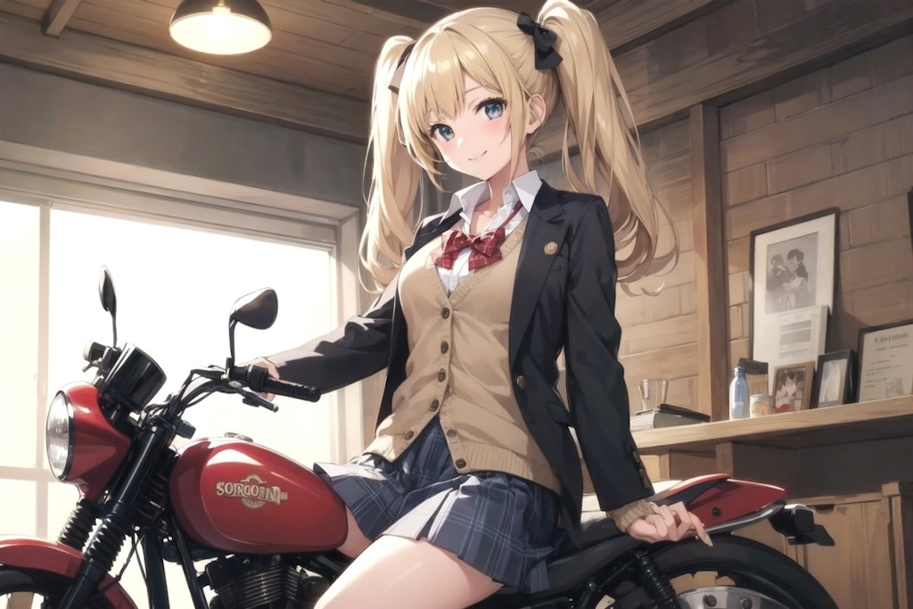 V4B バイクと美桜ちゃん